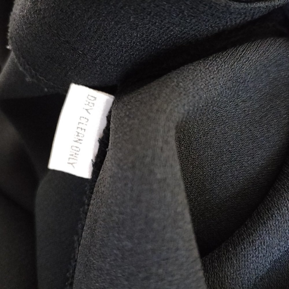 (304) Vintage Liz Claiborne Black Midi Shirt Dress Size 14 - Picture 6 of 6
